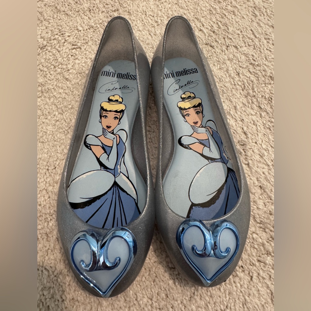 Mini Melissa Women's Silver Cinderella Flats